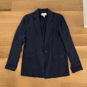 Michael Stars Navy Linen Blazer
